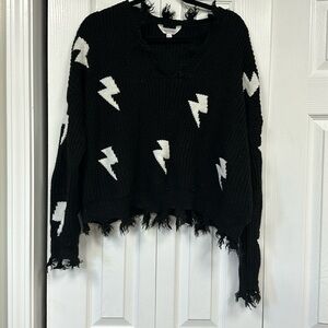 Distressed Cropped Sweater